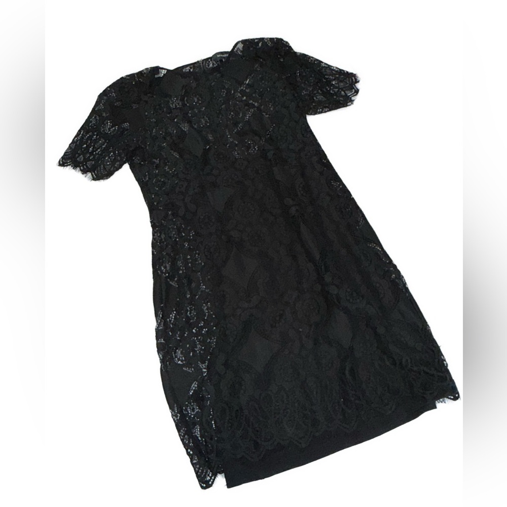 MINKPINK Whimsigoth Black Lace Gothic Dress Medium Celestial Witchy fairy - Picture 5 of 10